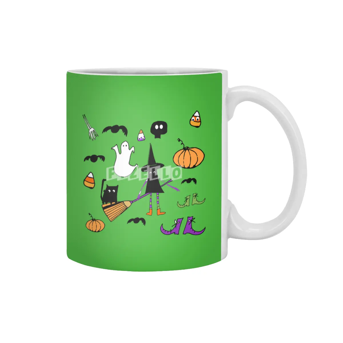 Cute Halloween Witch and Friends Beyaz Kupa