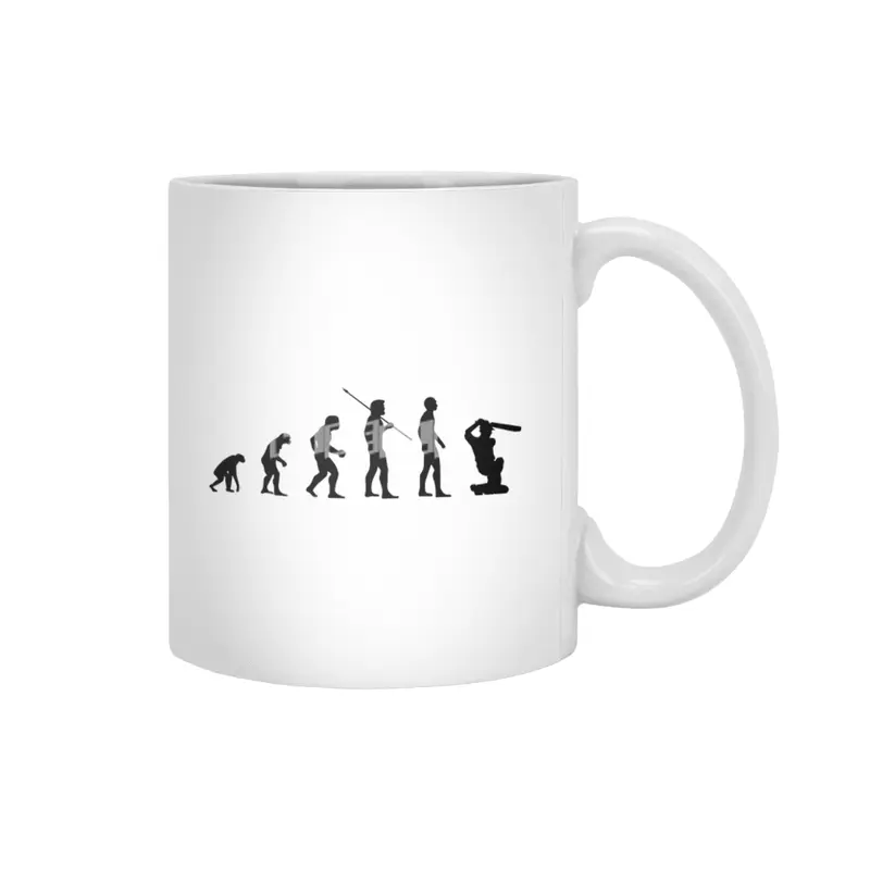 Funny Cricket Batter Evolution of Man Sports Bv Beyaz Kupa