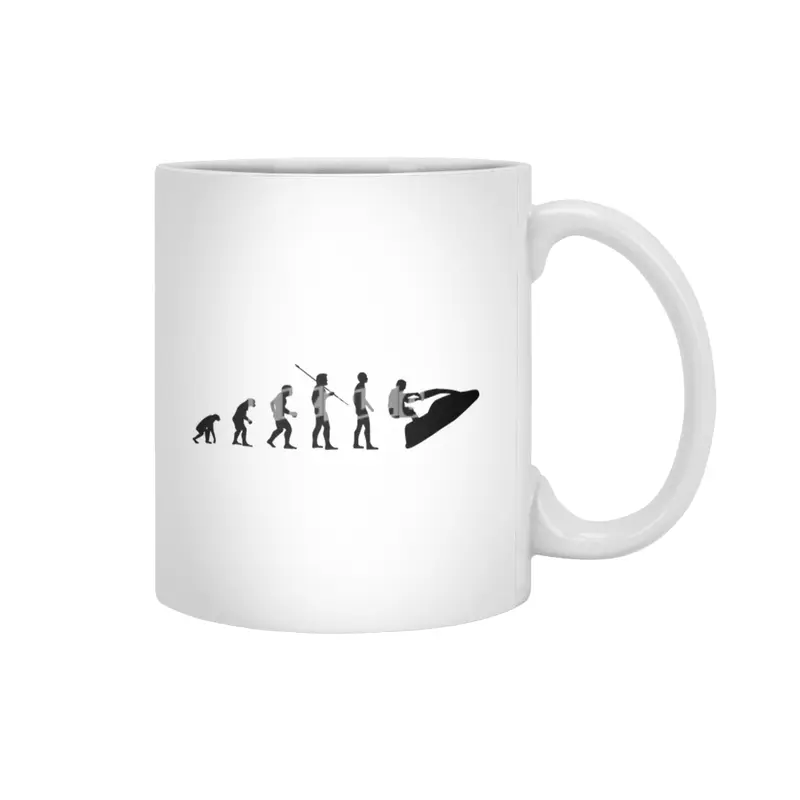 Funny Evolution of Man Watercraft Pwc Shape Bv Beyaz Kupa
