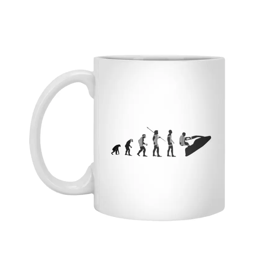 Funny Evolution of Man Watercraft Pwc Shape Bv Beyaz Kupa