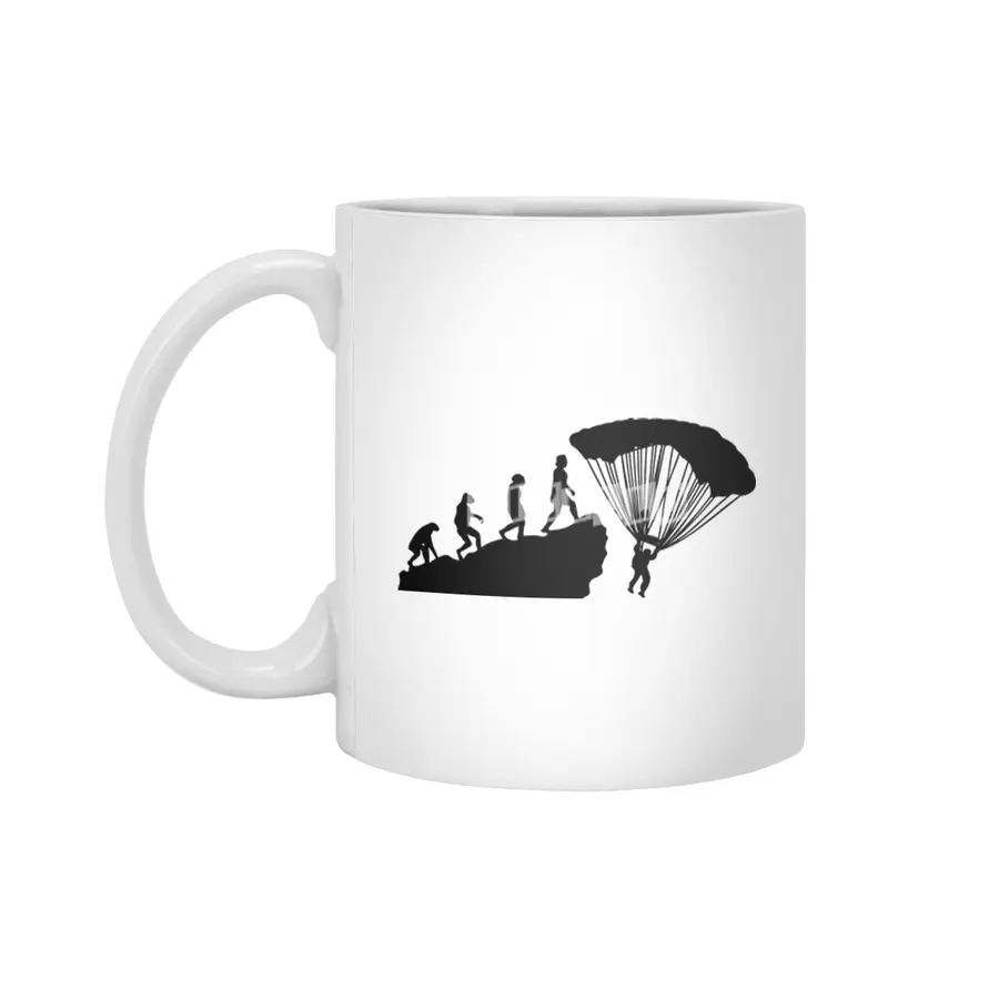 Parachuter Evolution Funny Parachuting Meme Bv Beyaz Kupa