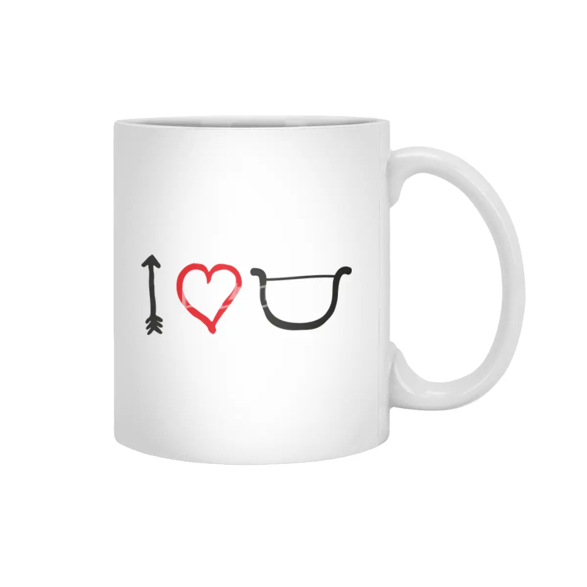 I love you bow arrow heart Cupid Valentine's day Beyaz Kupa