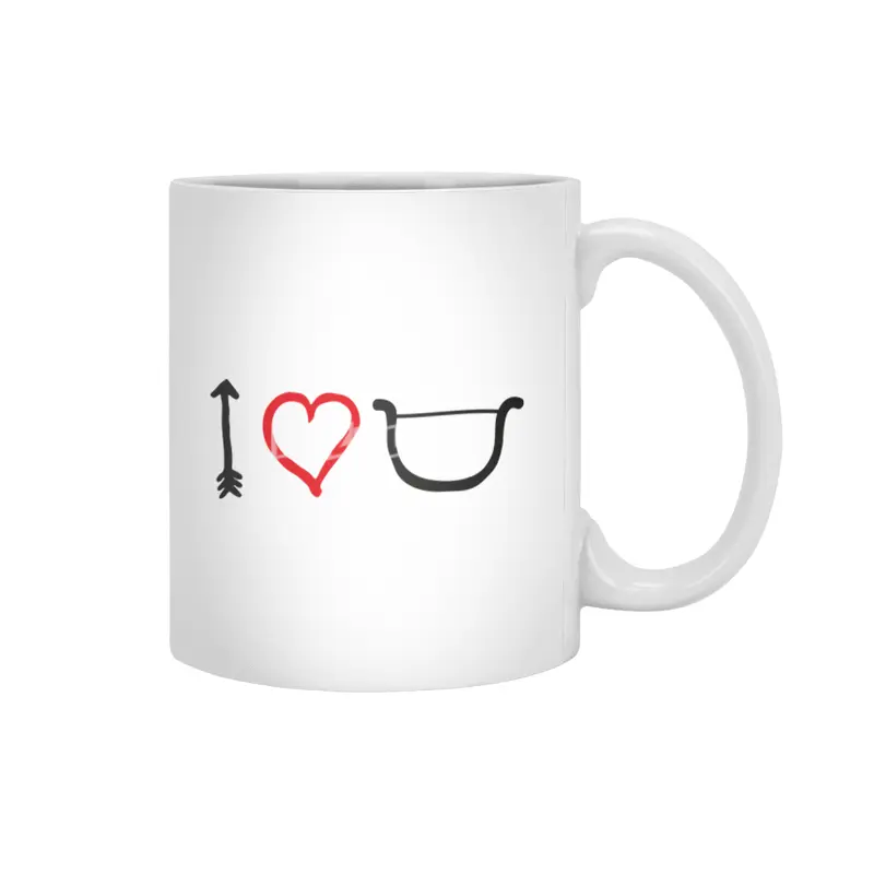 I love you bow arrow heart Cupid Valentine's day Beyaz Kupa