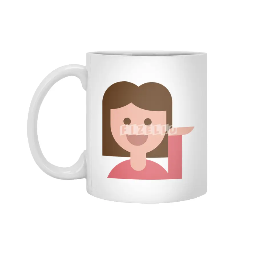 Information Desk Person Beyaz Kupa