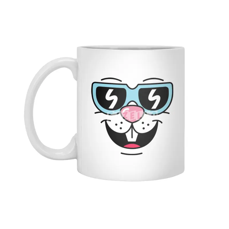 Cool Rabbit (face) Beyaz Kupa