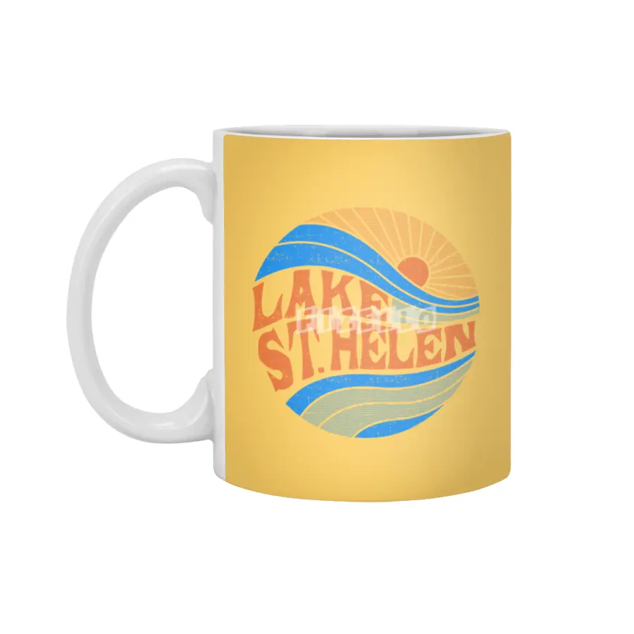 Retro Sun and Waves - Lake St. Helen Beyaz Kupa