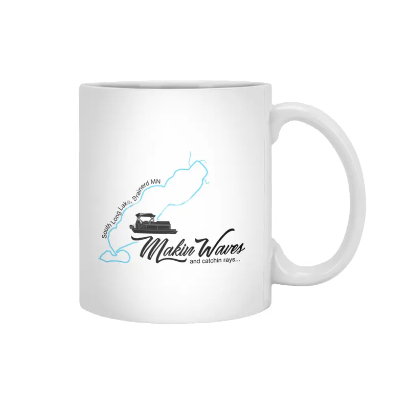 South Long Lake | Makin Waves | Black Lettering Beyaz Kupa