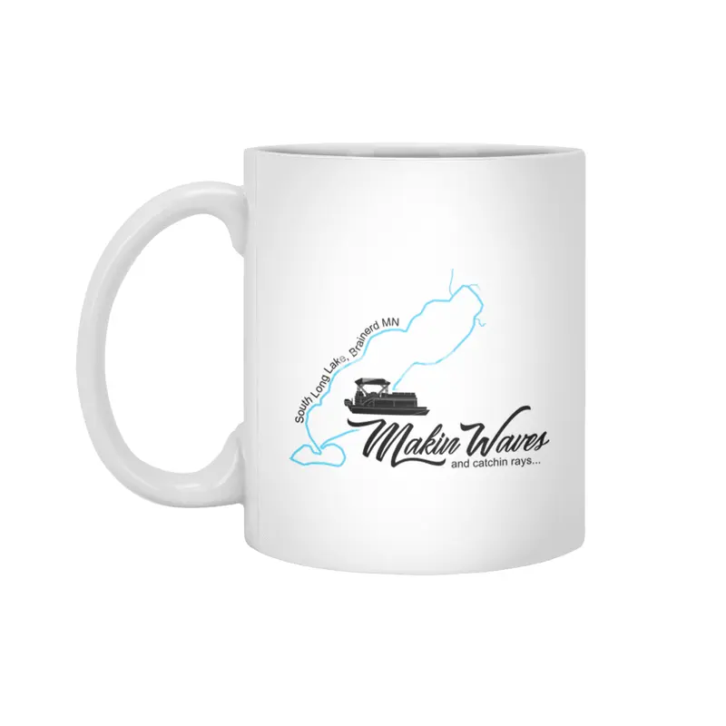 South Long Lake | Makin Waves | Black Lettering Beyaz Kupa