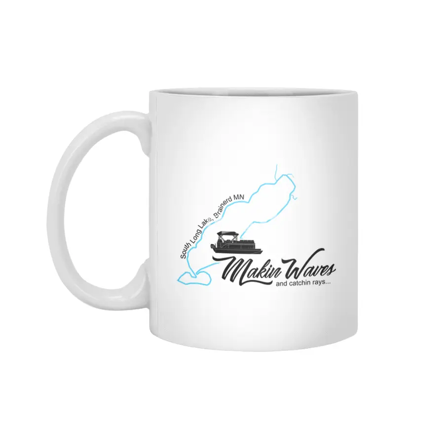 South Long Lake | Makin Waves | Black Lettering Beyaz Kupa