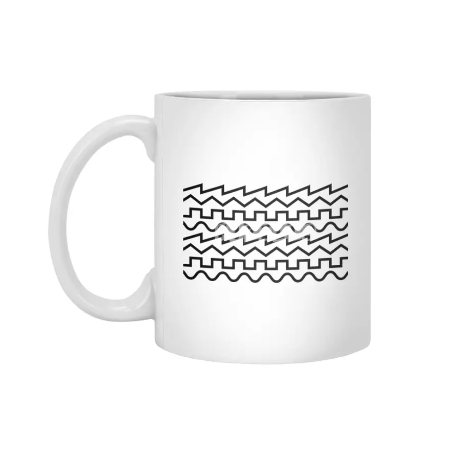 Synth Waves (Black) Beyaz Kupa