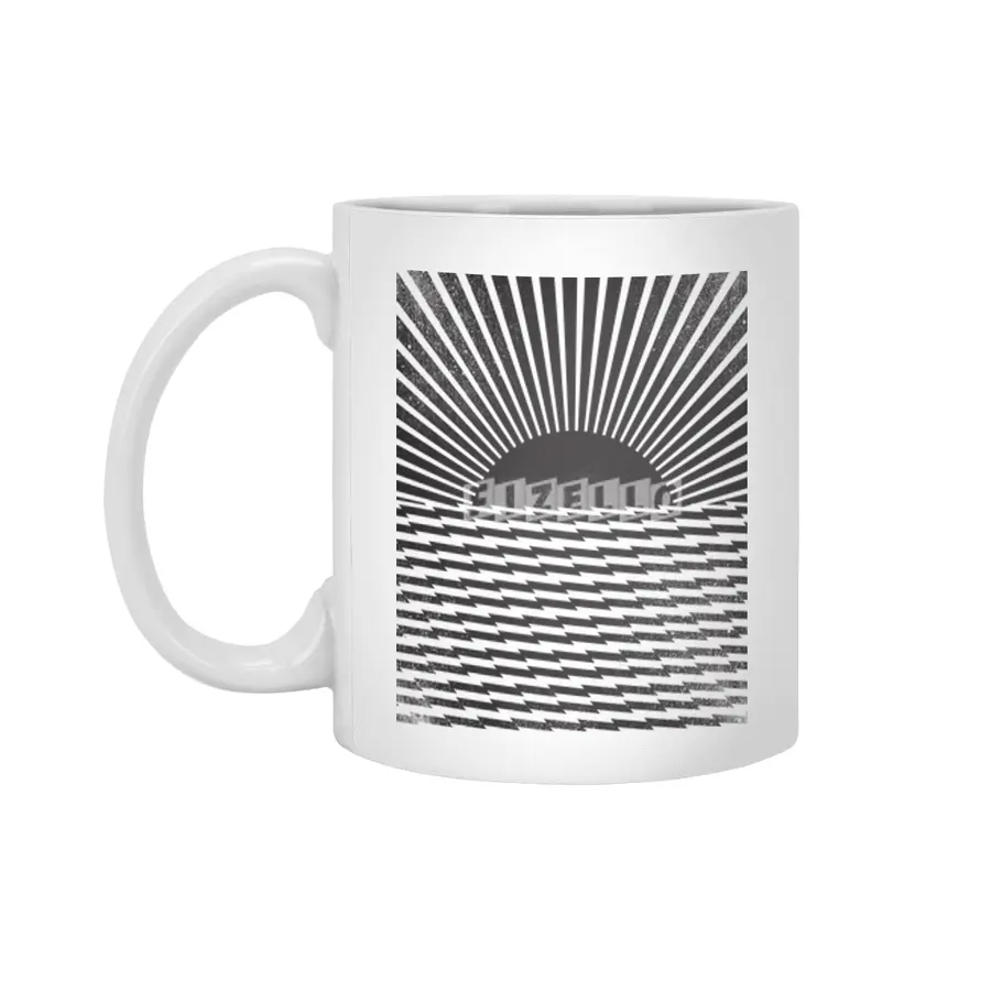 Sunset waves geometry Beyaz Kupa