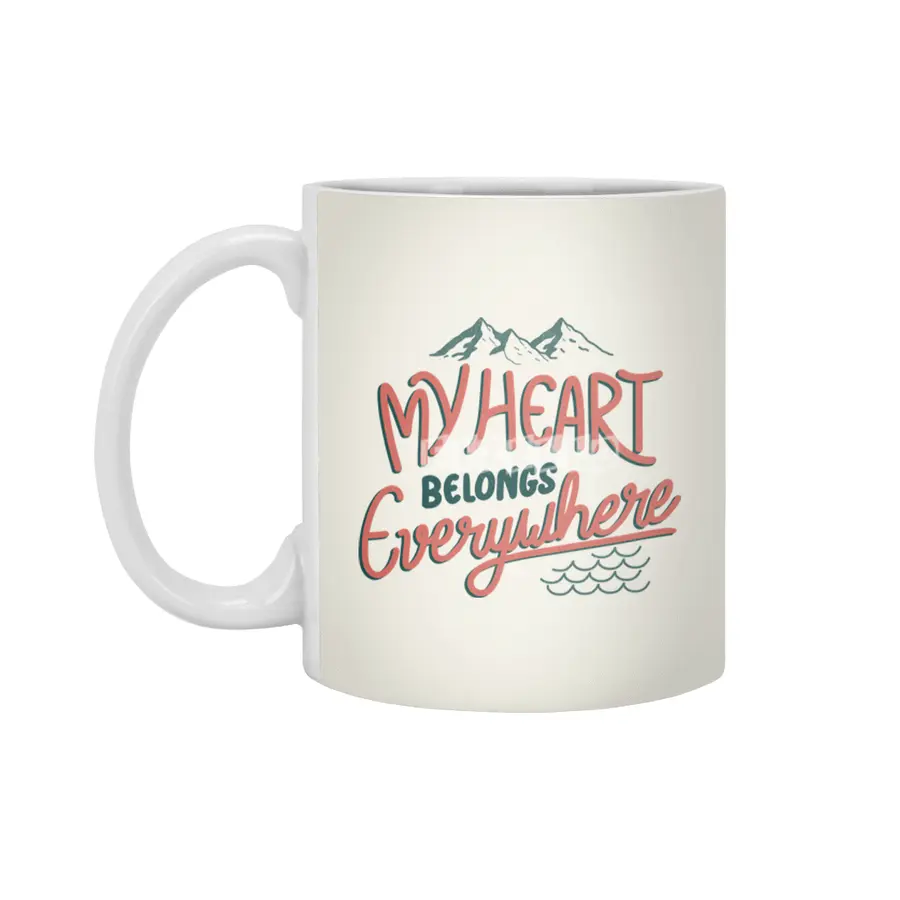 My Heart Belongs Everywhere Beyaz Kupa