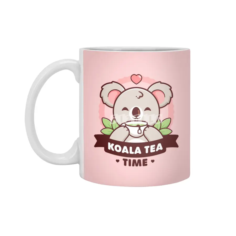 Koala-Tea Time - Cute Koala Pun Beyaz Kupa