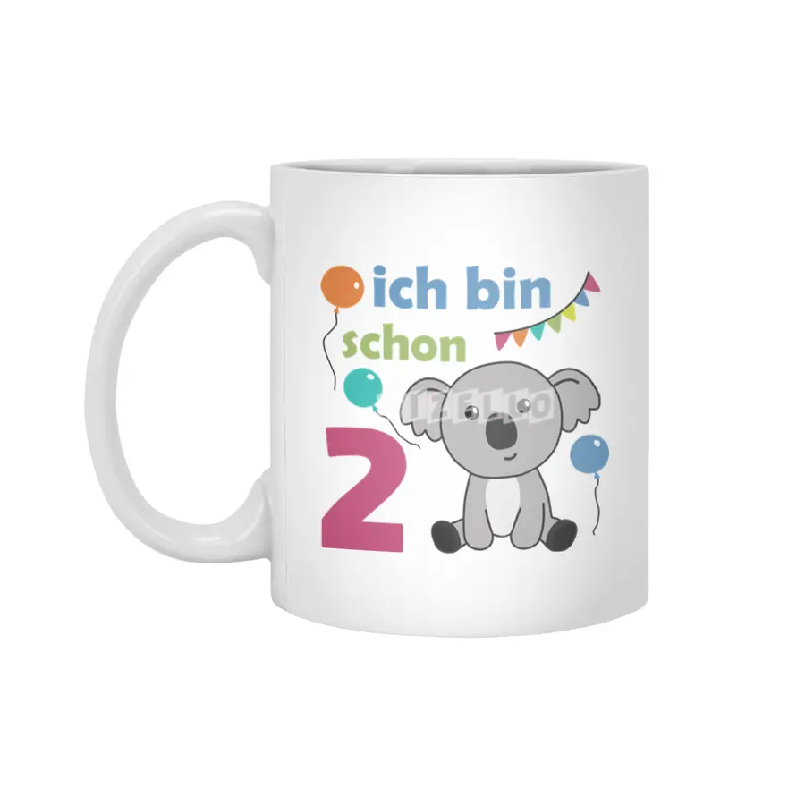 2nd Birthday Koala Two Years Old Cute Animals Beyaz Kupa