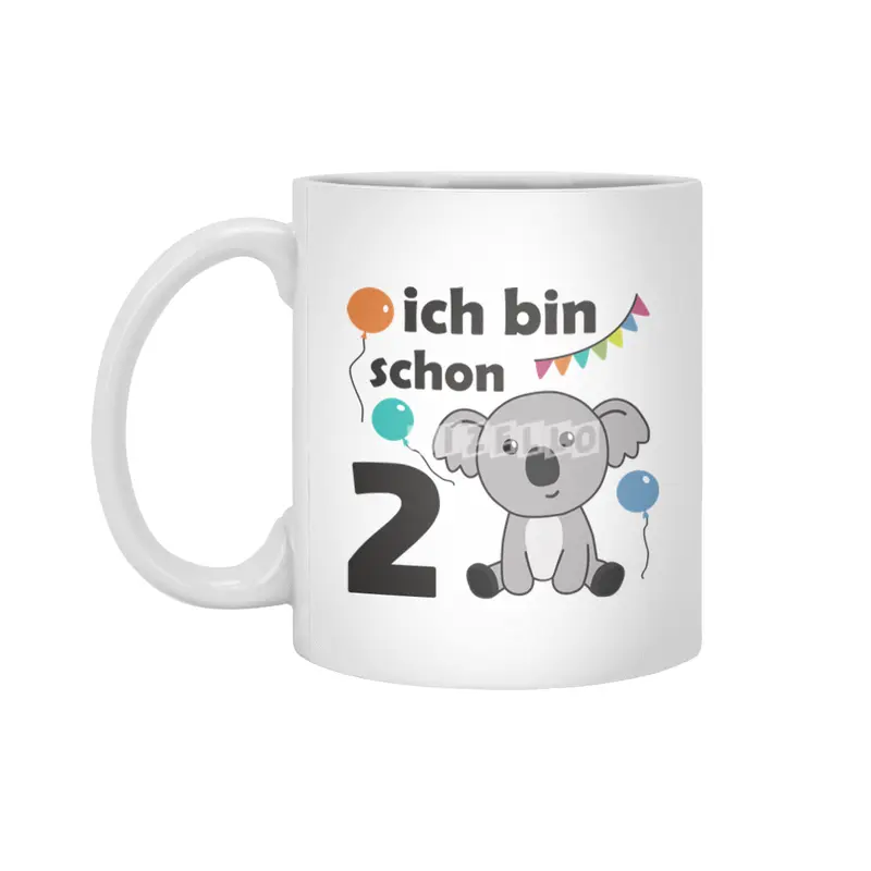 2nd Birthday Koala Two Years Old Cute Animals Beyaz Kupa