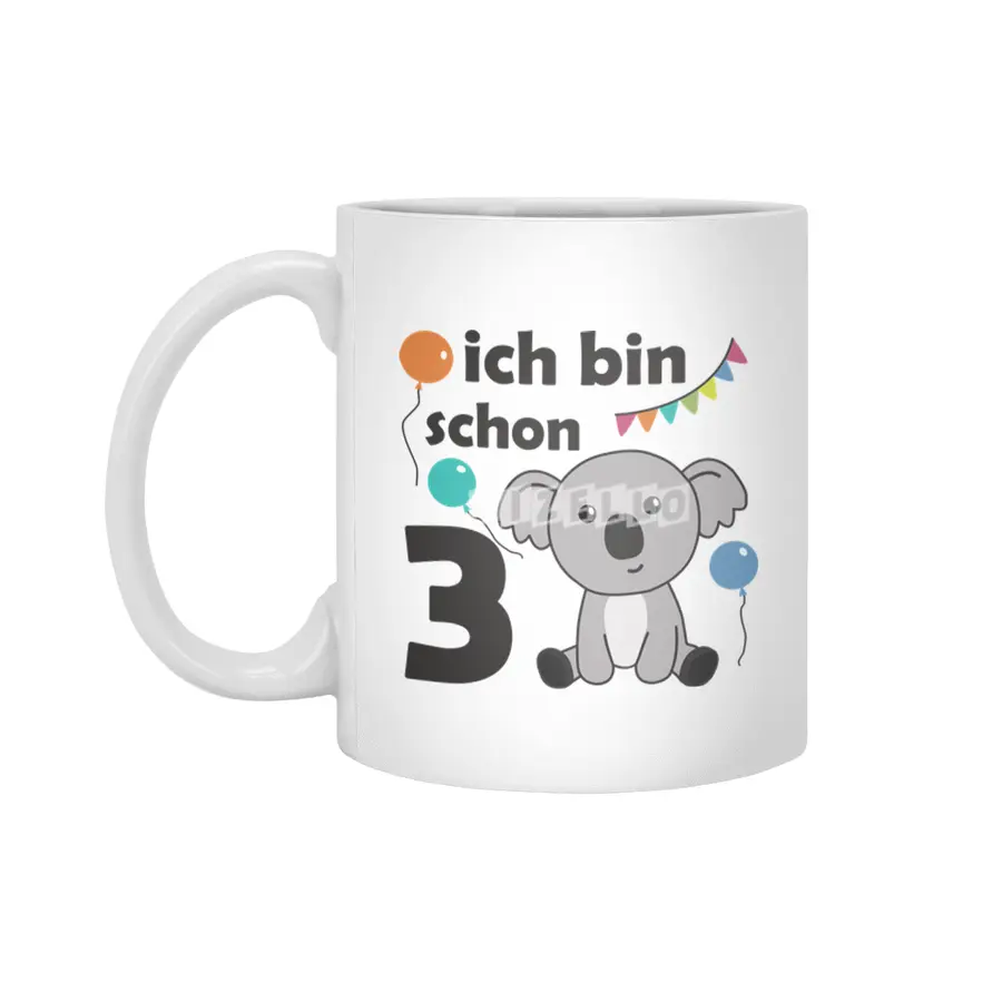 3rd Birthday Koala Three Years Old Cute Animals Beyaz Kupa