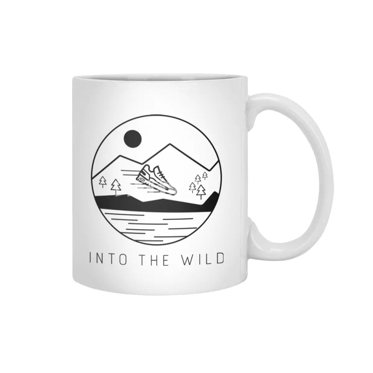 Into the Wild (Black Outline) Beyaz Kupa
