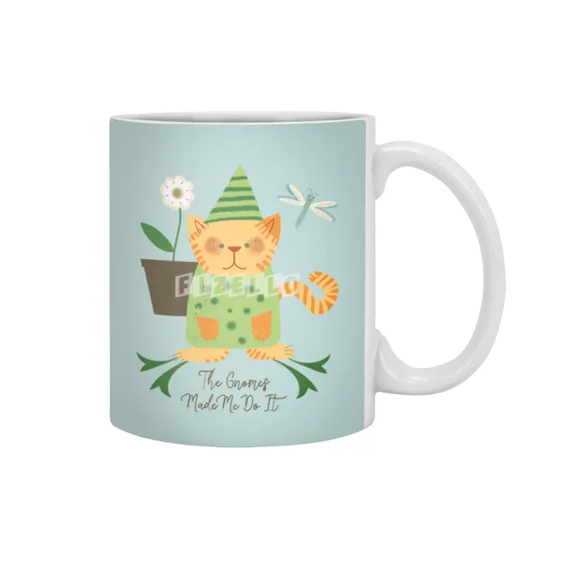 The Gnome's Made me Do It Cat Gnome Beyaz Kupa