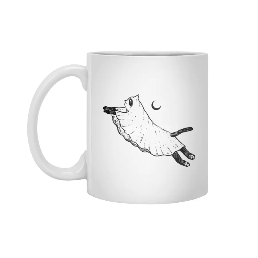 Ghost Cat Beyaz Kupa