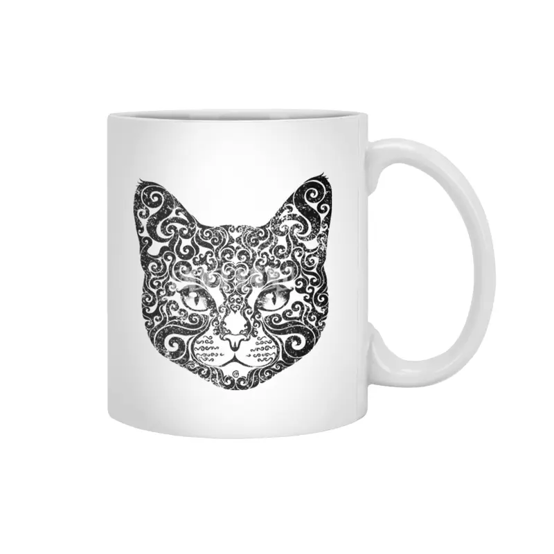 Swirly Cat Beyaz Kupa