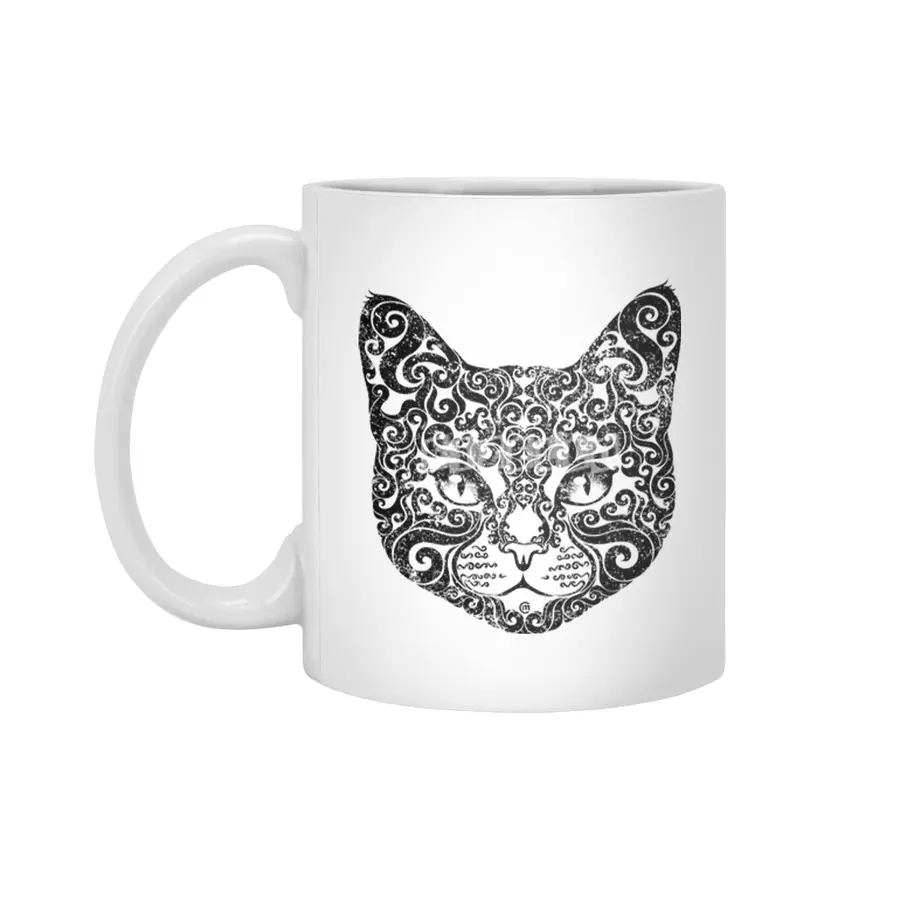 Swirly Cat Beyaz Kupa