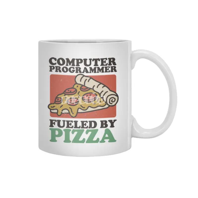 Computer Programmer Fueled By Pizza Beyaz Kupa