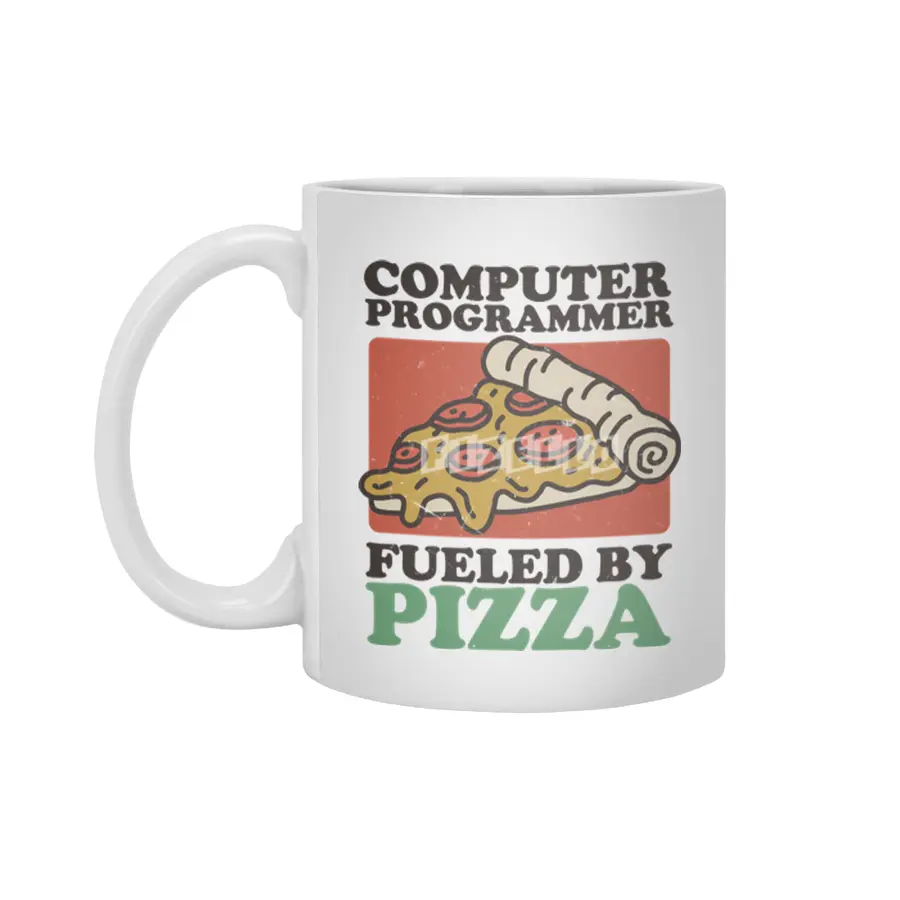 Computer Programmer Fueled By Pizza Beyaz Kupa