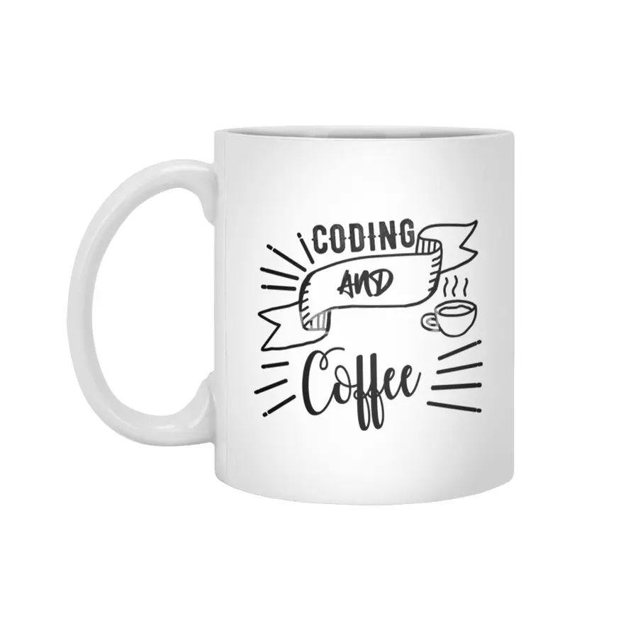Coffee and Coding Gift idea  Programmers Beyaz Kupa