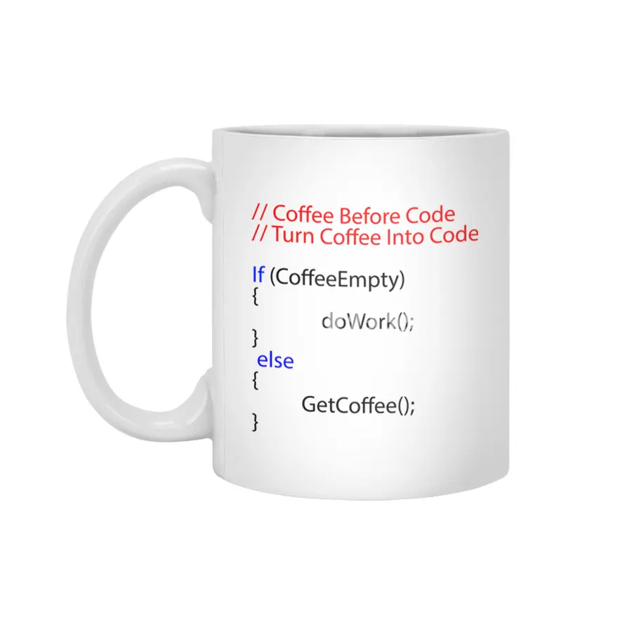 Coffee and Coding Gift idea  Programmers Beyaz Kupa