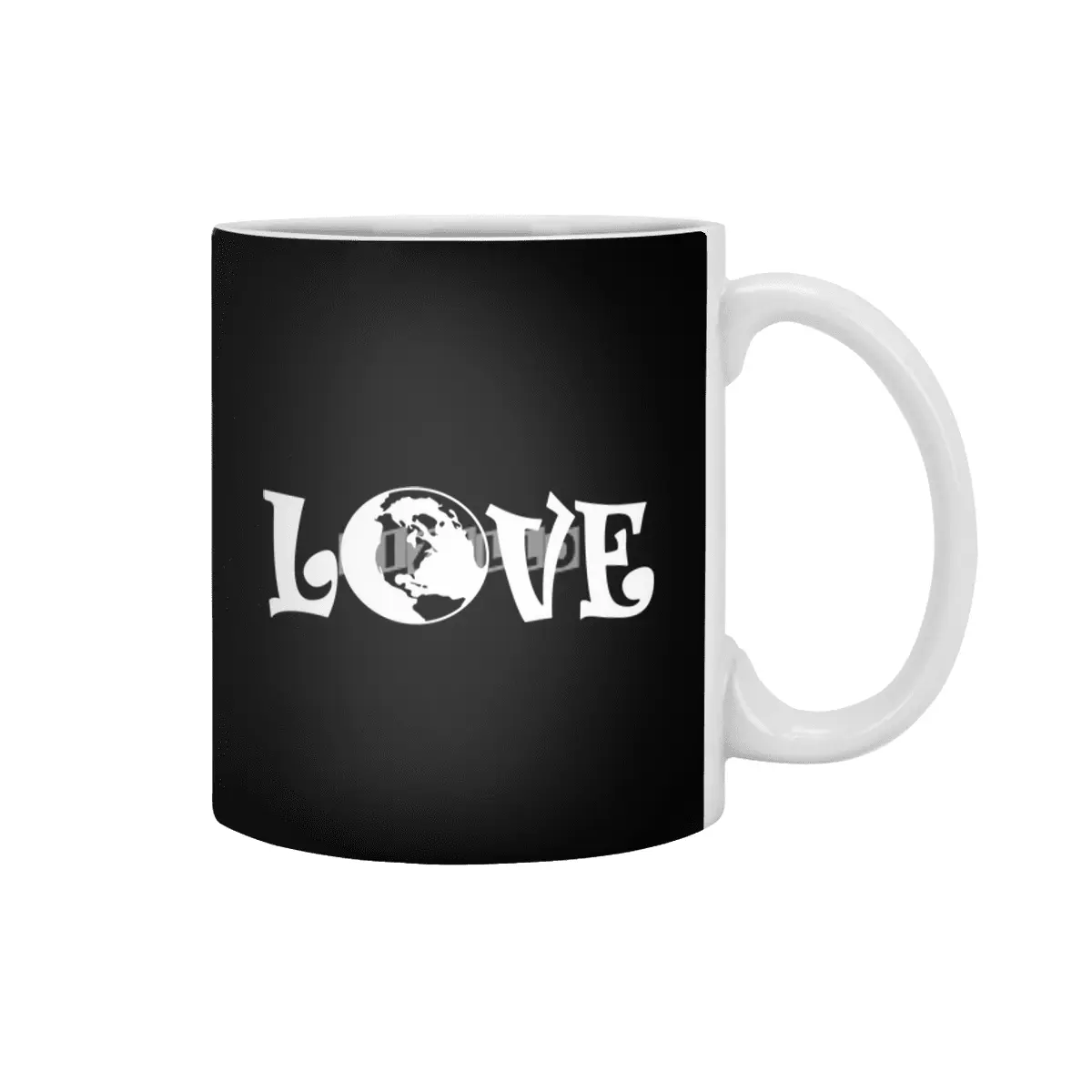 Love Earth Hippie Mother Earth Globe Beyaz Kupa