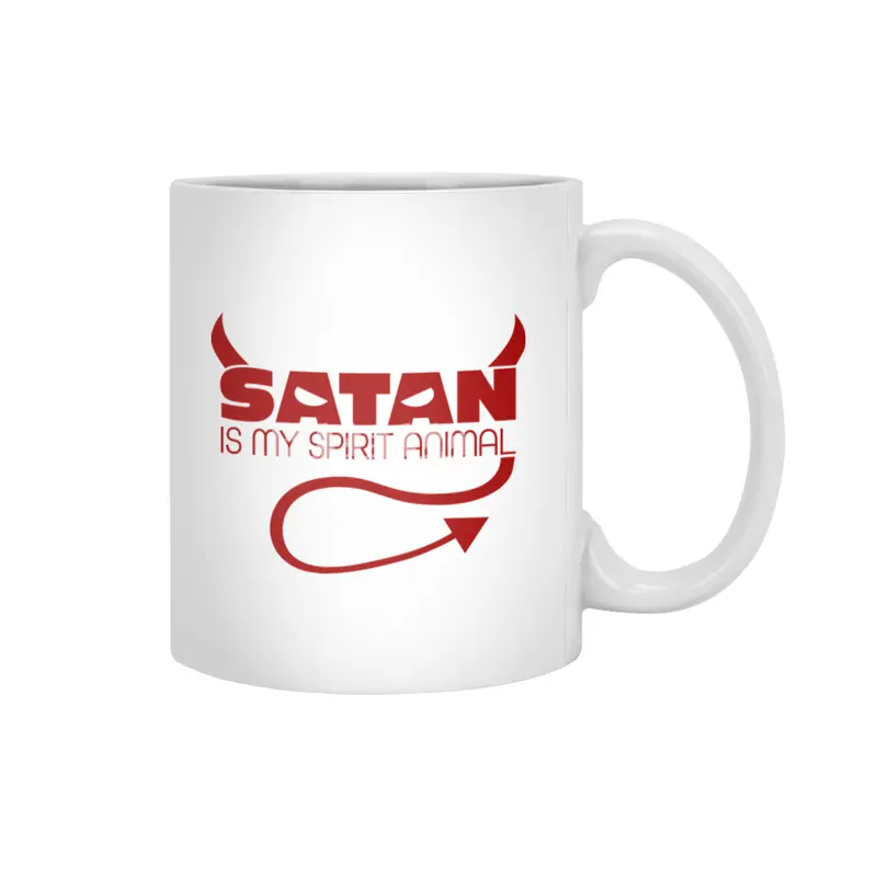 Satan is My Spirit Animal - Red Beyaz Kupa