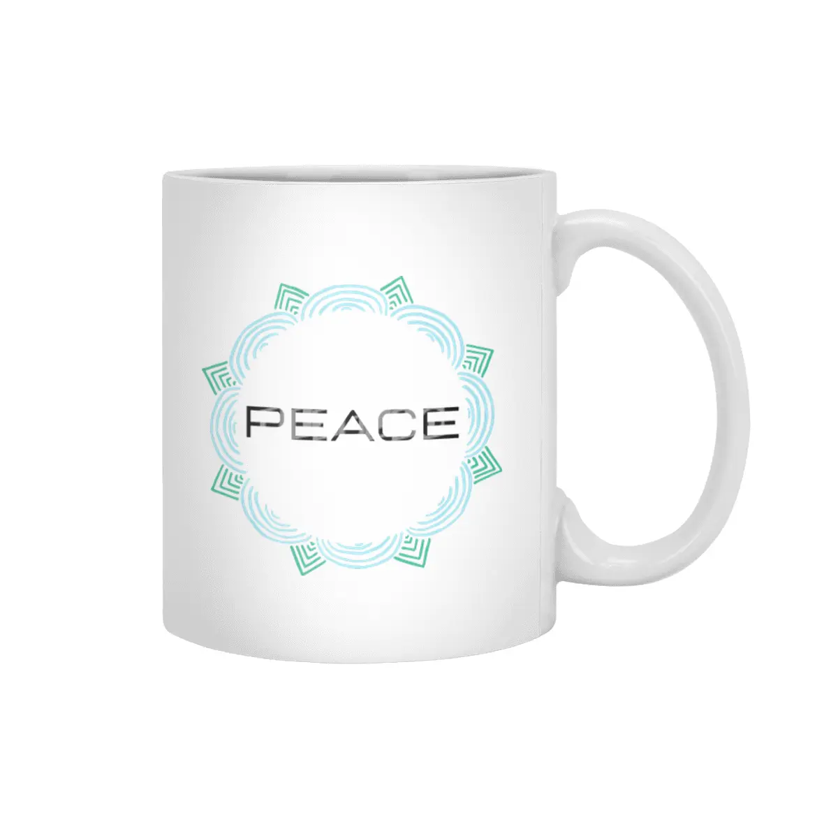 Peace Mandala | Yoga | Pilates | Rave | Floral Beyaz Kupa