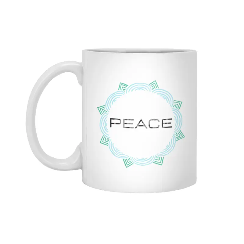 Peace Mandala | Yoga | Pilates | Rave | Floral Beyaz Kupa