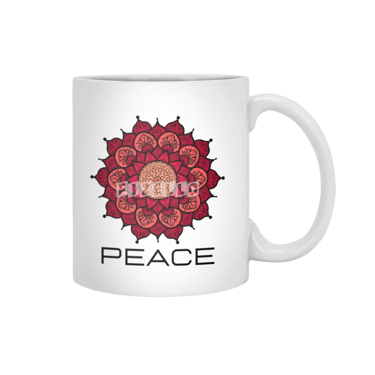 Peace Mandala | Yoga | Pilates | Rave | Floral Beyaz Kupa