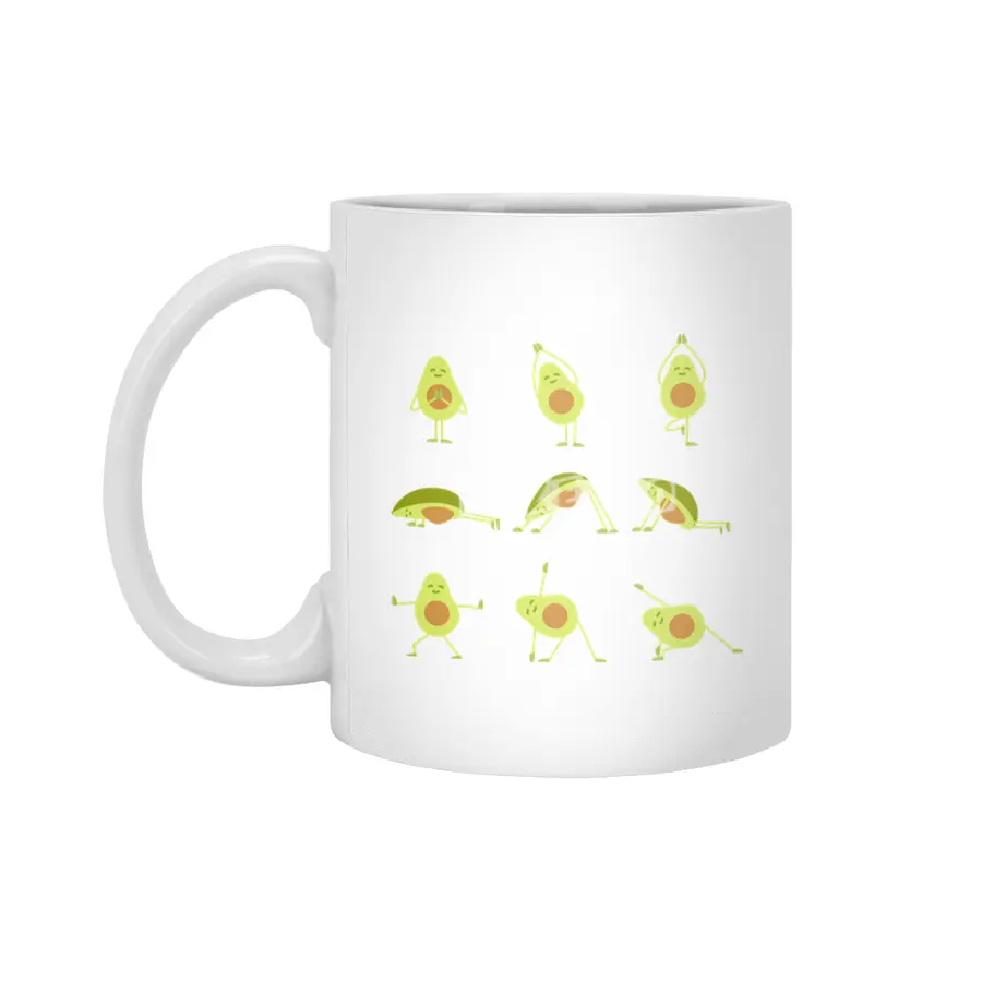 Avocados doing yoga (original) Beyaz Kupa