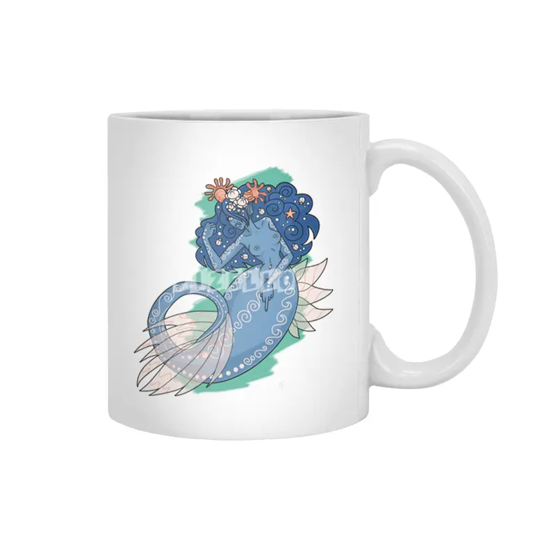 Mermaid Grabs Back Beyaz Kupa