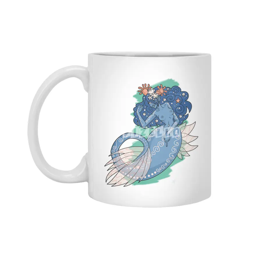 Mermaid Grabs Back Beyaz Kupa