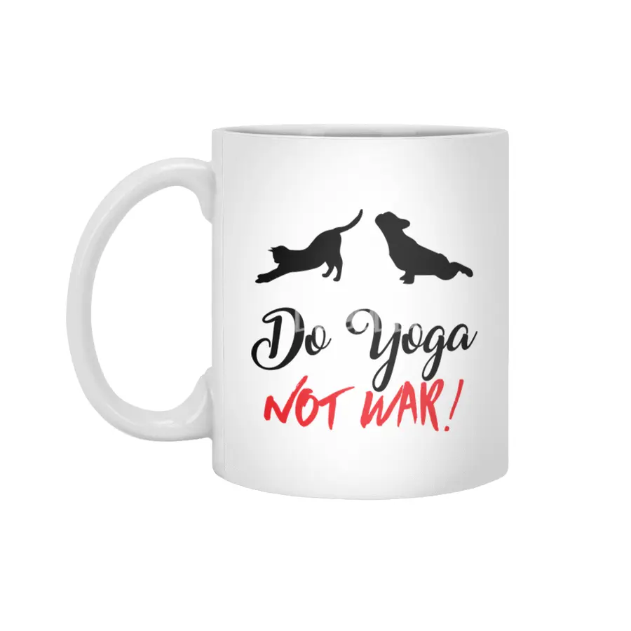 Do Yoga Not War Beyaz Kupa