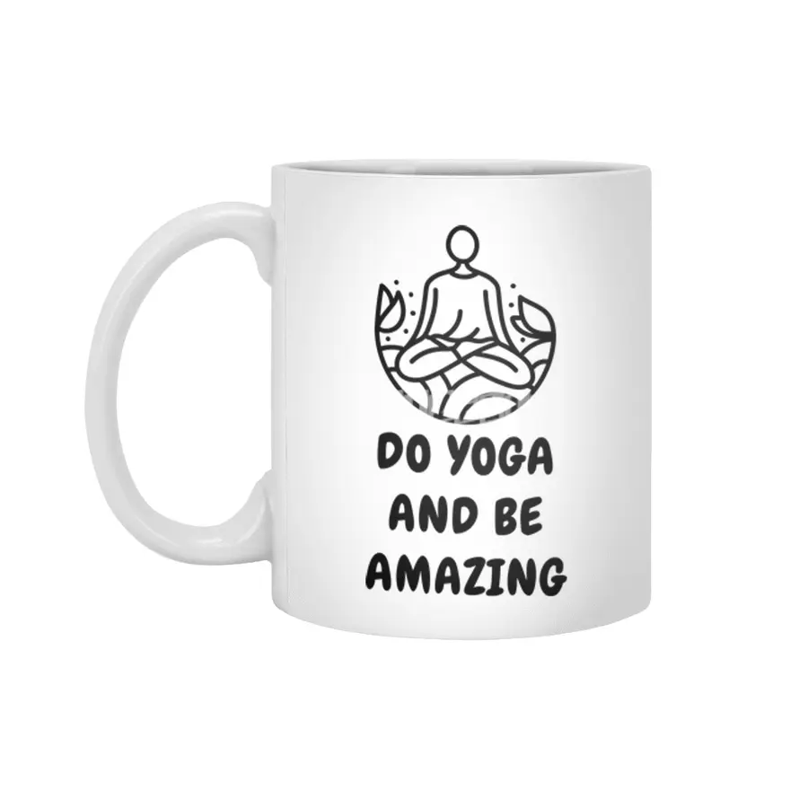 Amazing Yoga Cute Funny Shirt Good Vibes Spiritual Workout Meditation Gym Chakra Yogi Mindfulness Beyaz Kupa
