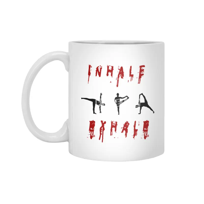 inhale and exhale yoga design Beyaz Kupa