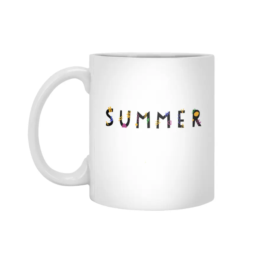 Summer colourful lettering Beyaz Kupa