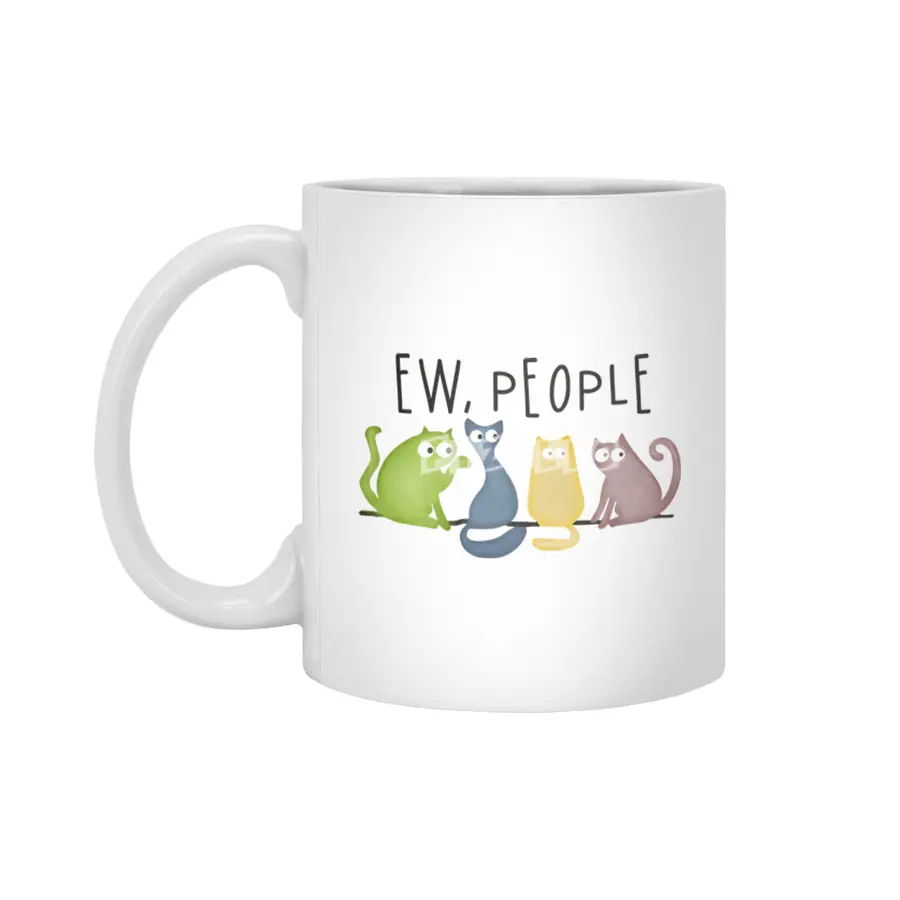 Ew, People - Colorful Cats Beyaz Kupa