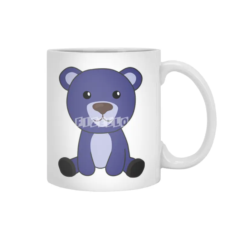 Blue Bear Colorful Bears Cute Animals Teddy Bears Beyaz Kupa