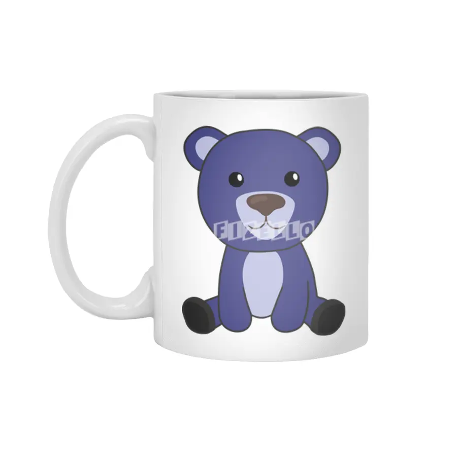 Blue Bear Colorful Bears Cute Animals Teddy Bears Beyaz Kupa