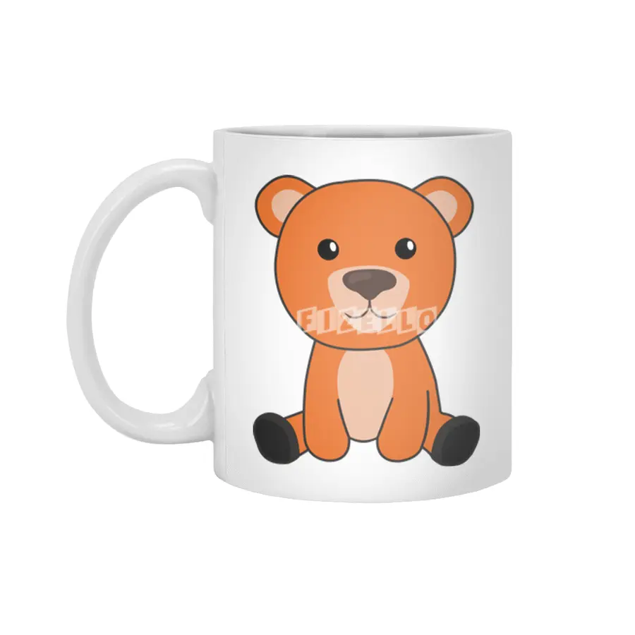 Orange Bear Colorful Bears Cute Animals Teddy Beyaz Kupa