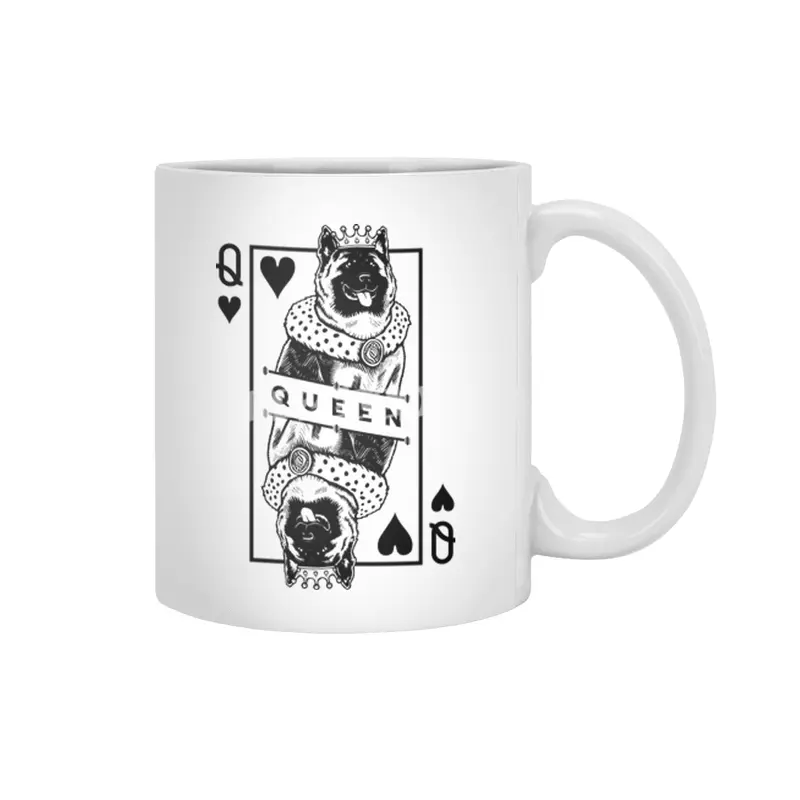 American Akita Inu Queen Of Hearts Funny Dog Lover Pop Art Beyaz Kupa