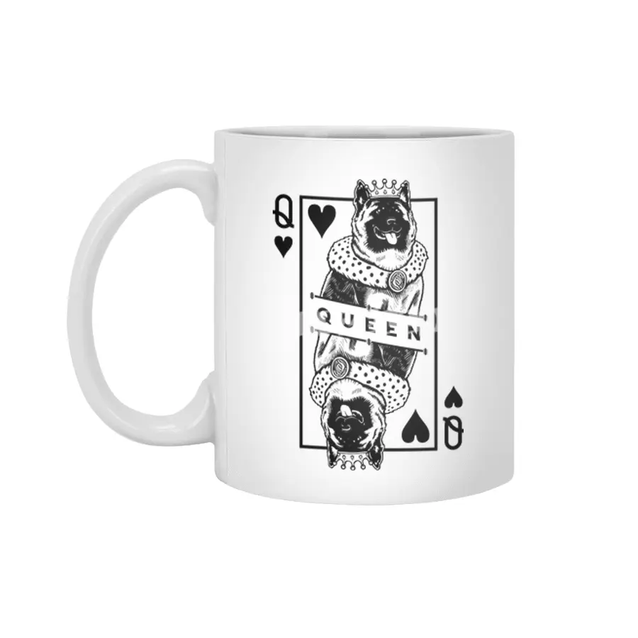 American Akita Inu Queen Of Hearts Funny Dog Lover Pop Art Beyaz Kupa