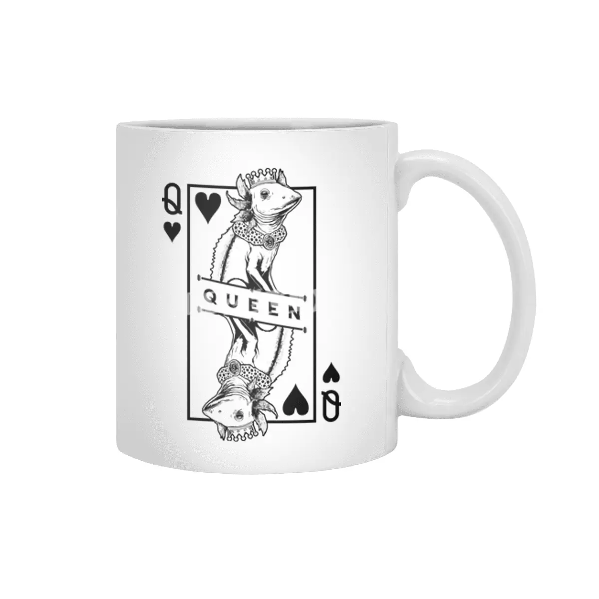 Axolotl Lover Queen Of Hearts Funny Pet Salamander Pop Art Beyaz Kupa