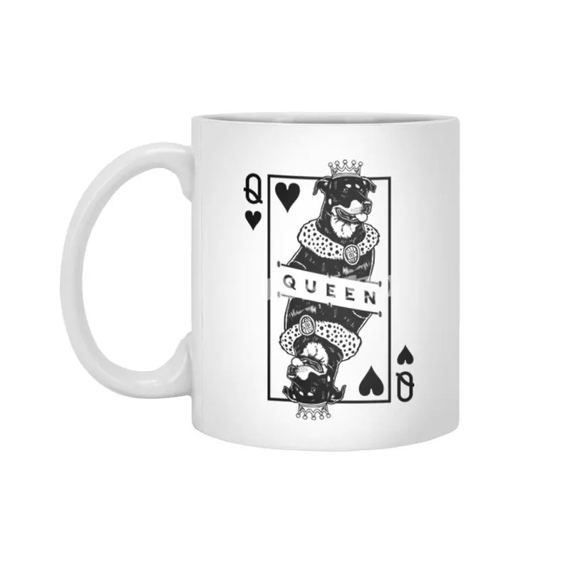 Beauceron Queen Of Hearts Funny Dog Lover Pop Art Beyaz Kupa