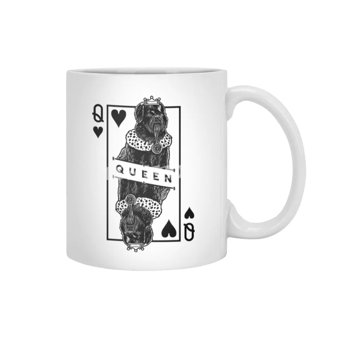 Black Russian Terrier Queen Of Hearts BRT Dog Lover Pop Art Beyaz Kupa